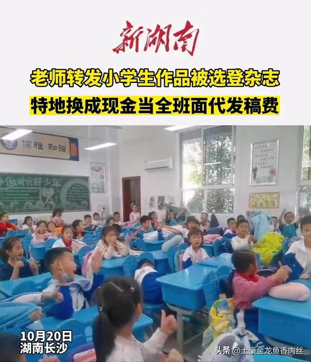 小学生树叶贴画作品一等奖（老师转发小学生树叶画树的白日梦登上杂志）(4)