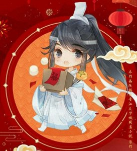 ​《魔道祖师》红色系Q版同人图，师姐拿着莲藕汤，聂导拿着烟花！