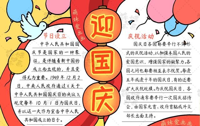 国庆节的手抄报怎么画?（国庆节手抄报及简笔画合集分享）