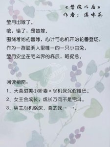 ​“替嫁文学”是个什么梗？｜6篇古言BG「女主替嫁」小说推荐合集