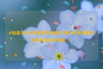 ​#短篇小说#特殊事件调查部 第53章 遇袭危机后续未知坐标调查(一)